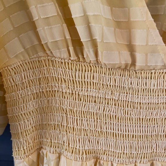 ASOS Yellow Gingham Seersucker Maxi Puffed Sleeves Size Zero 0 EUC (May be NWOT) - Picture 9 of 16